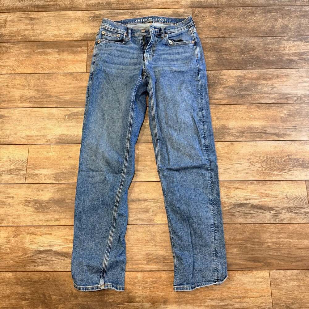 American Eagle 90s Straight Jeans Size 0 Regular Blue Denim